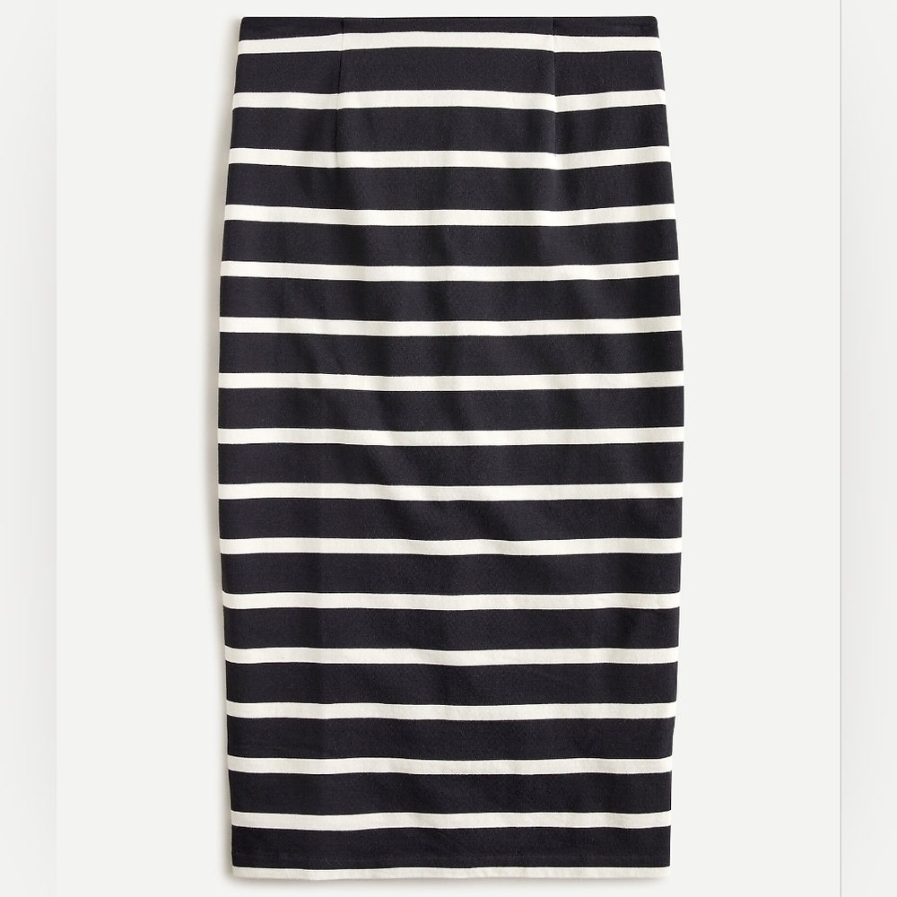 New! J Crew sz 6 Knit Pencil Skirt Black White Striped NWT